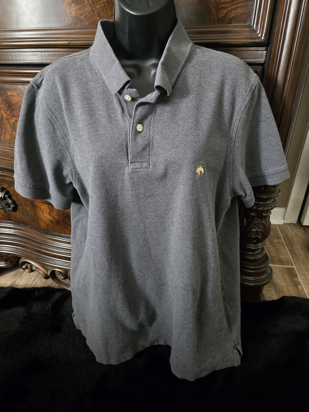 Brooks Brothers 1818 Performance Polo Men's XL Gray Slim Fit 100% Cotton